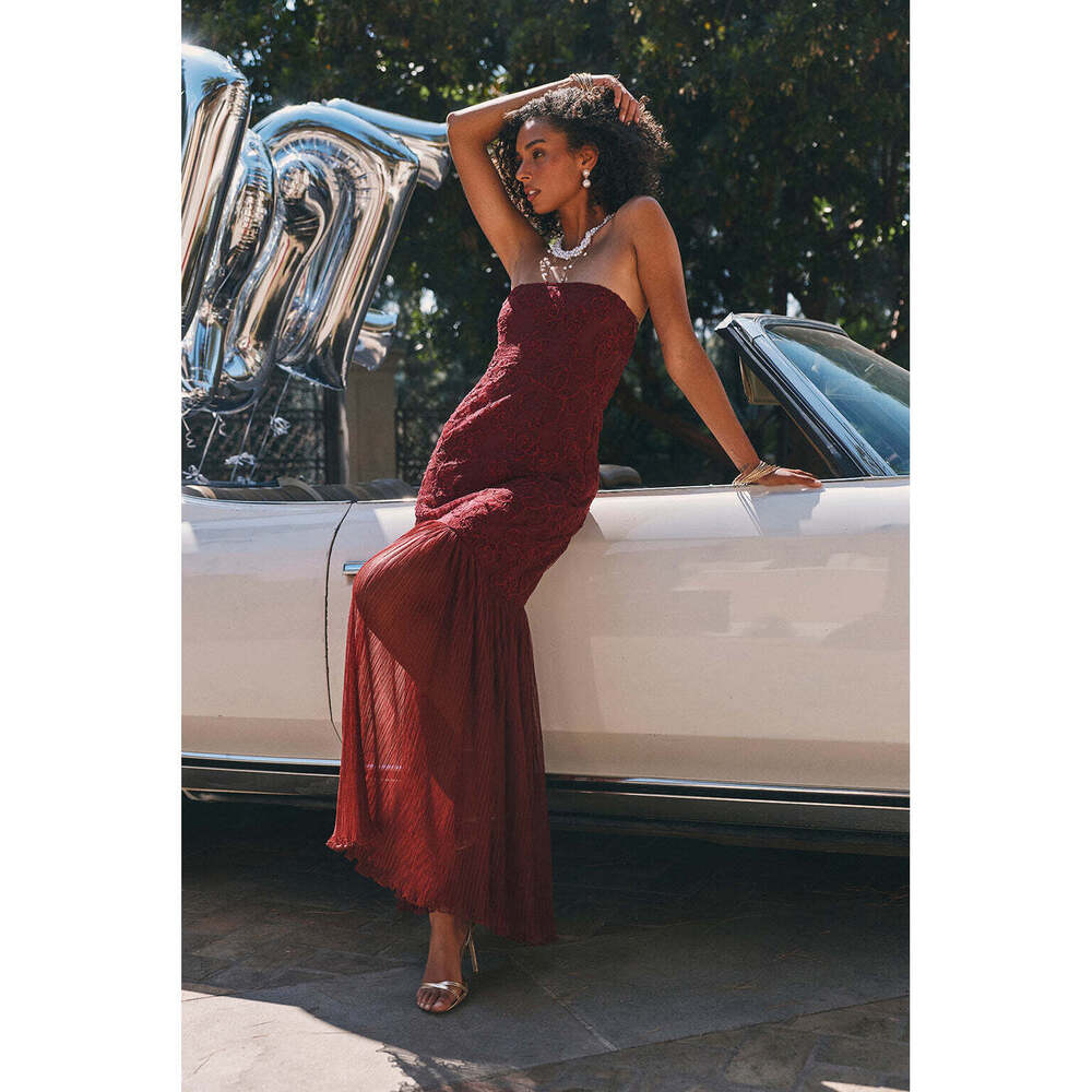 12th Tribe Daylight Mulberry Embroidered Maxi Dress Size S